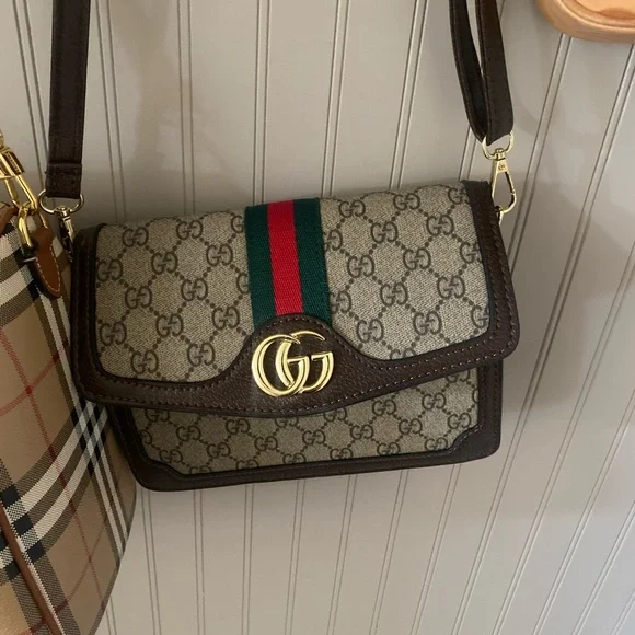 Gucci | Bags | Gucci Beige And Brown Crossbody Bag With  display picture 1